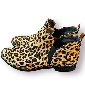 Dr. Scholl's Shoes Comfy Pull On Ankle Booties Leopard Black Tan 7.5